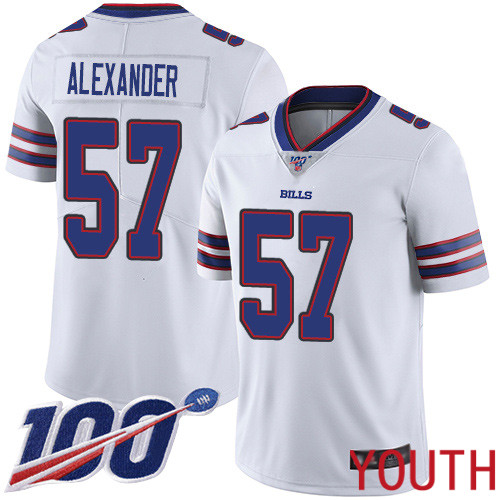 Youth Buffalo Bills 57 Lorenzo Alexander White Vapor Untouchable Limited Player 100th Season NFL Jersey